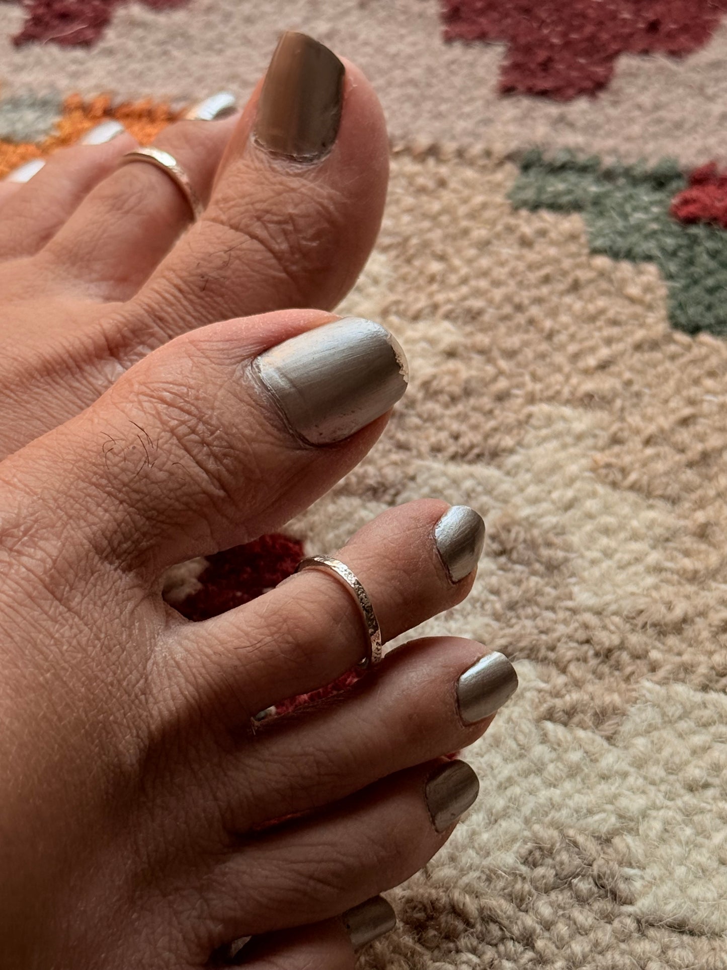 925 Sterling Silver Textured Toe Ring