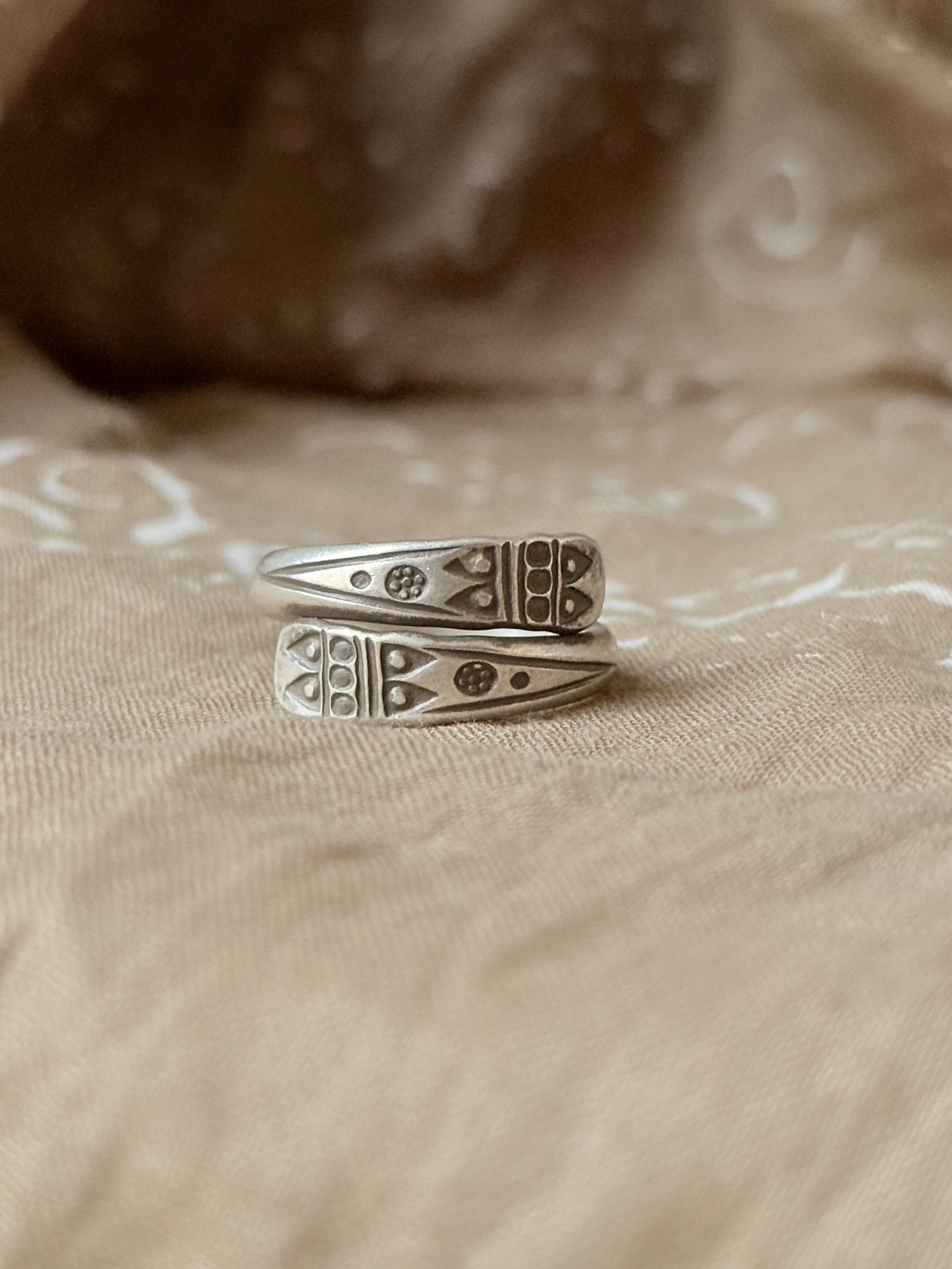 925 Sterling Silver Bohemian Hill Tribe Handcrafted Spirit Trail Adjustable Ring