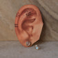 925 Sterling Silver Moonstone Cab Stone Round Earrings