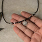 925 Sterling Silver Smokey Quartz 2mm & Hill Tribe Coin Charm & Silver Beads Handcrafted Necklace