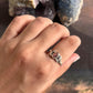 Pink Tourmaline Silver Ring with Forest Enchantment Design