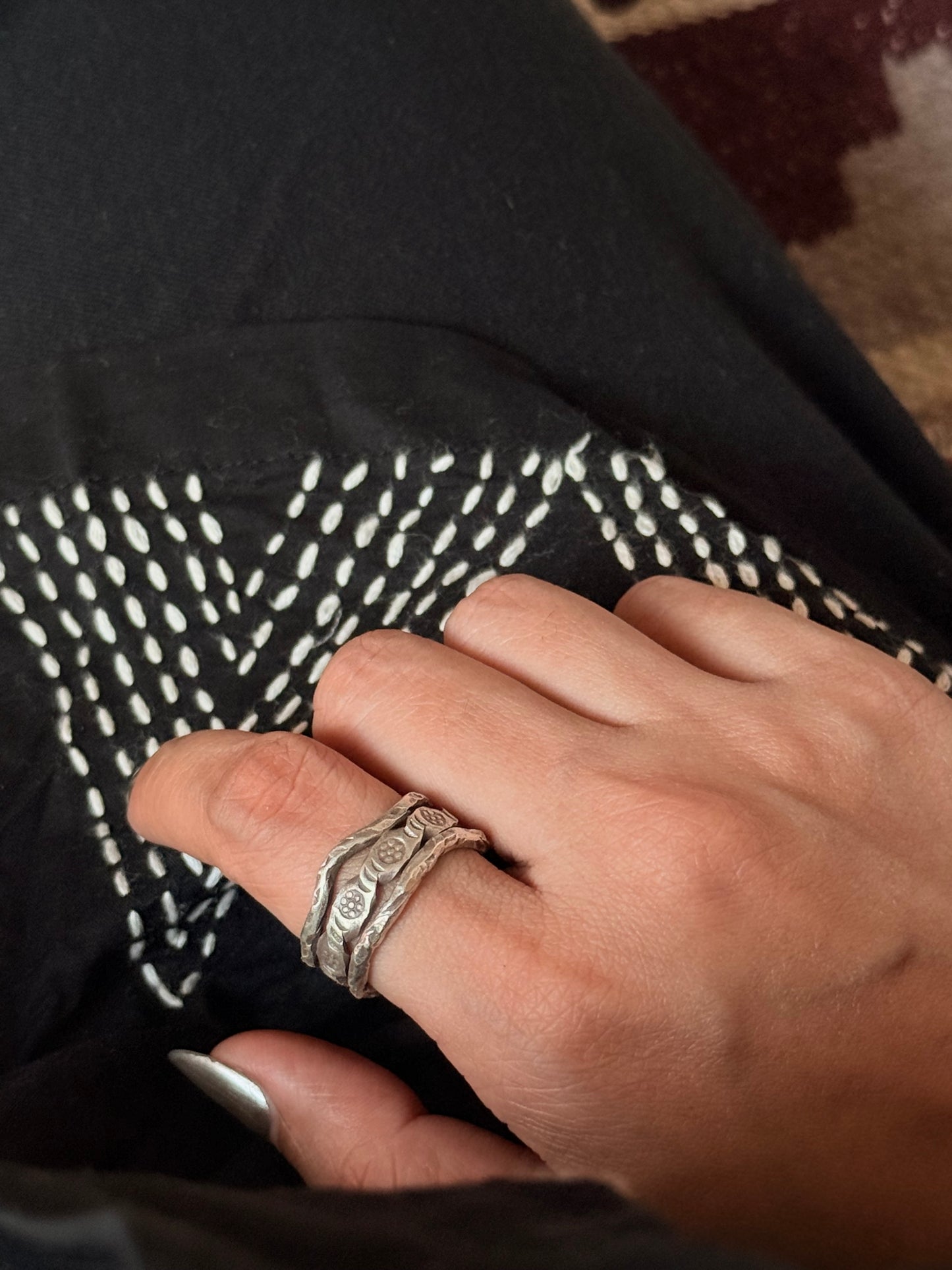 925 Sterling Silver Bohemian Hill Tribe Handcrafted Adjustable Ring
