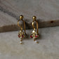 925 Sterling Silver Gold Plated Pink White Stone Kundan Polki & Fresh Water Pearls Charm Bugadi Ear Cuff