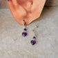 925 Sterling Silver Amethyst Heart, Clear Quartz & Pearl Stud Earrings