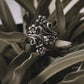 Charming vintage 925 silver ring with detailed forest and foliage design