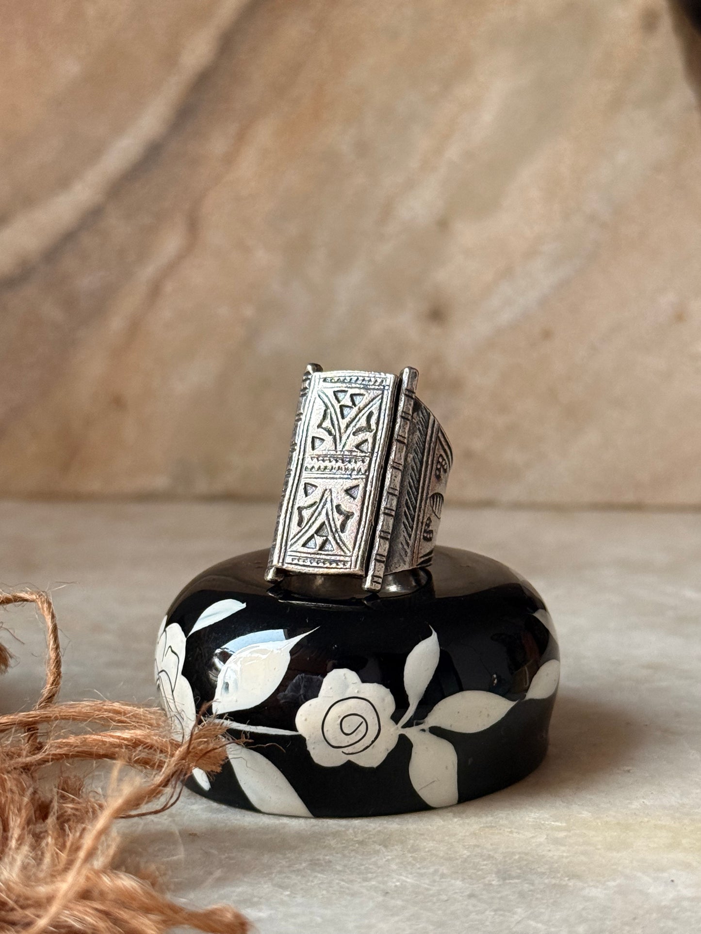 925 Sterling Silver Bohemian Imported Handcrafted Turkish Adjustable Ring