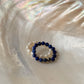 Natural Crystal Stretchy Lapis Lazuli 3-4mm & Fresh Water Pearl Rings