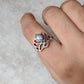 925 Sterling Silver Moonstone Divine Lotus Ring