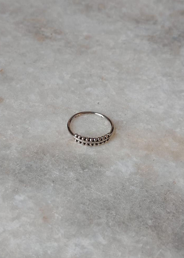 925 Sterling Silver Double Rawa Half Band Ring