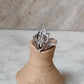 925 Sterling Silver Moonstone Big Divine Lotus Ring