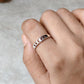 925 Sterling Silver Star Moon Engraved Ring