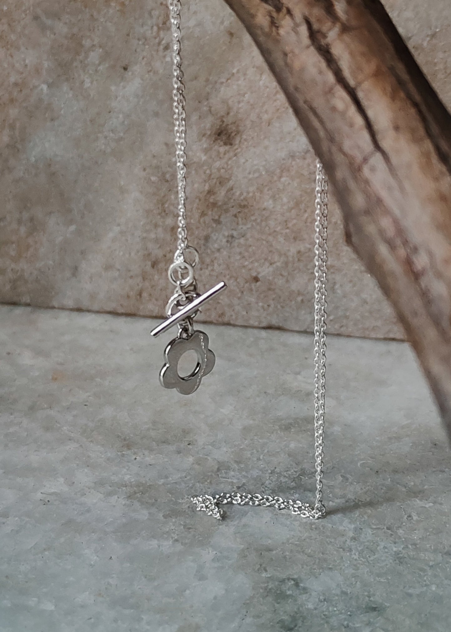 925 Sterling Silver Flower Lock Handcrafted Necklace