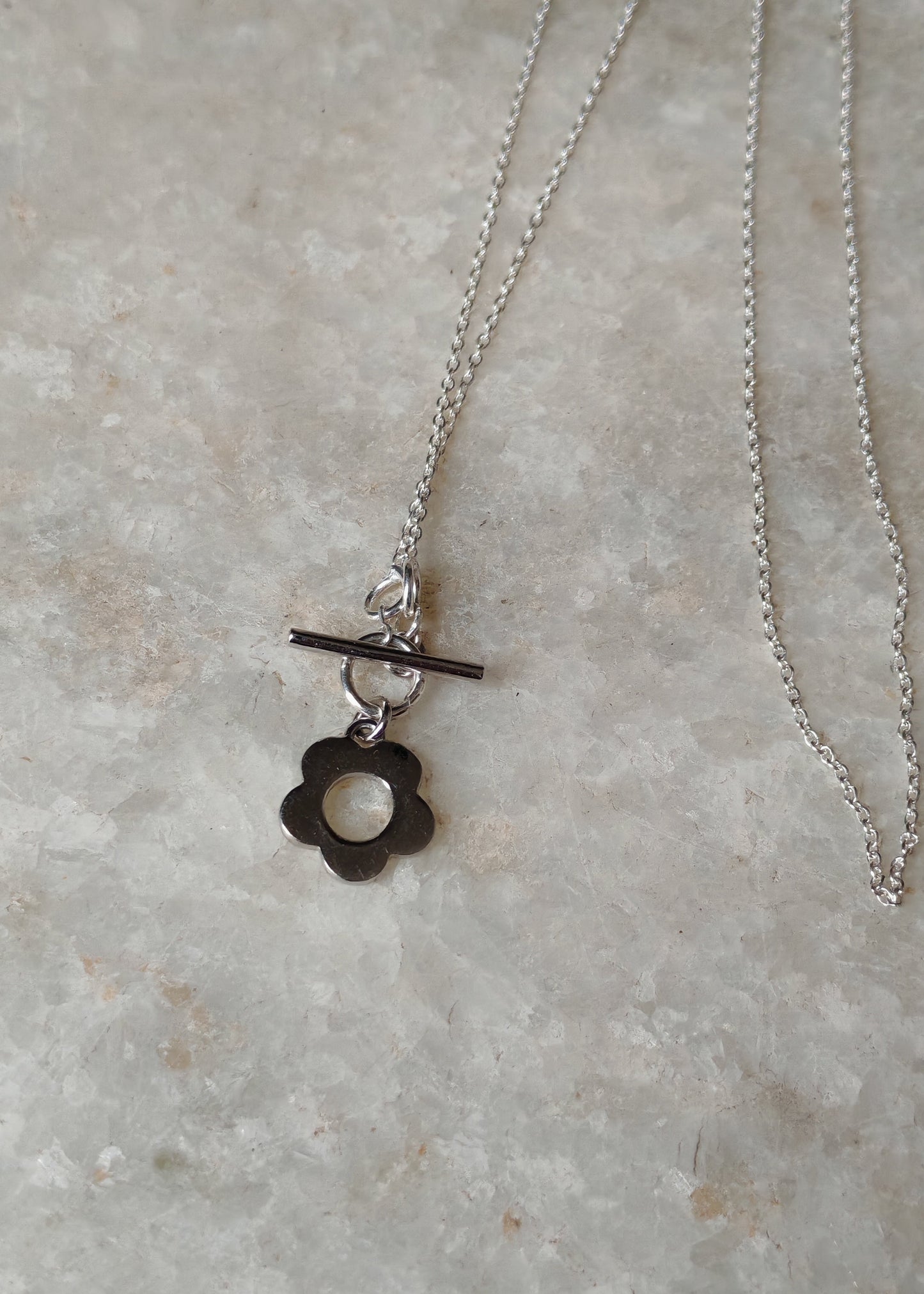925 Sterling Silver Flower Lock Handcrafted Necklace