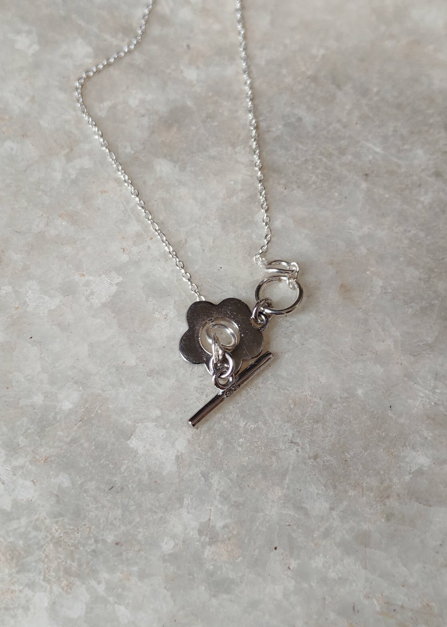 925 Sterling Silver Flower Lock Handcrafted Necklace