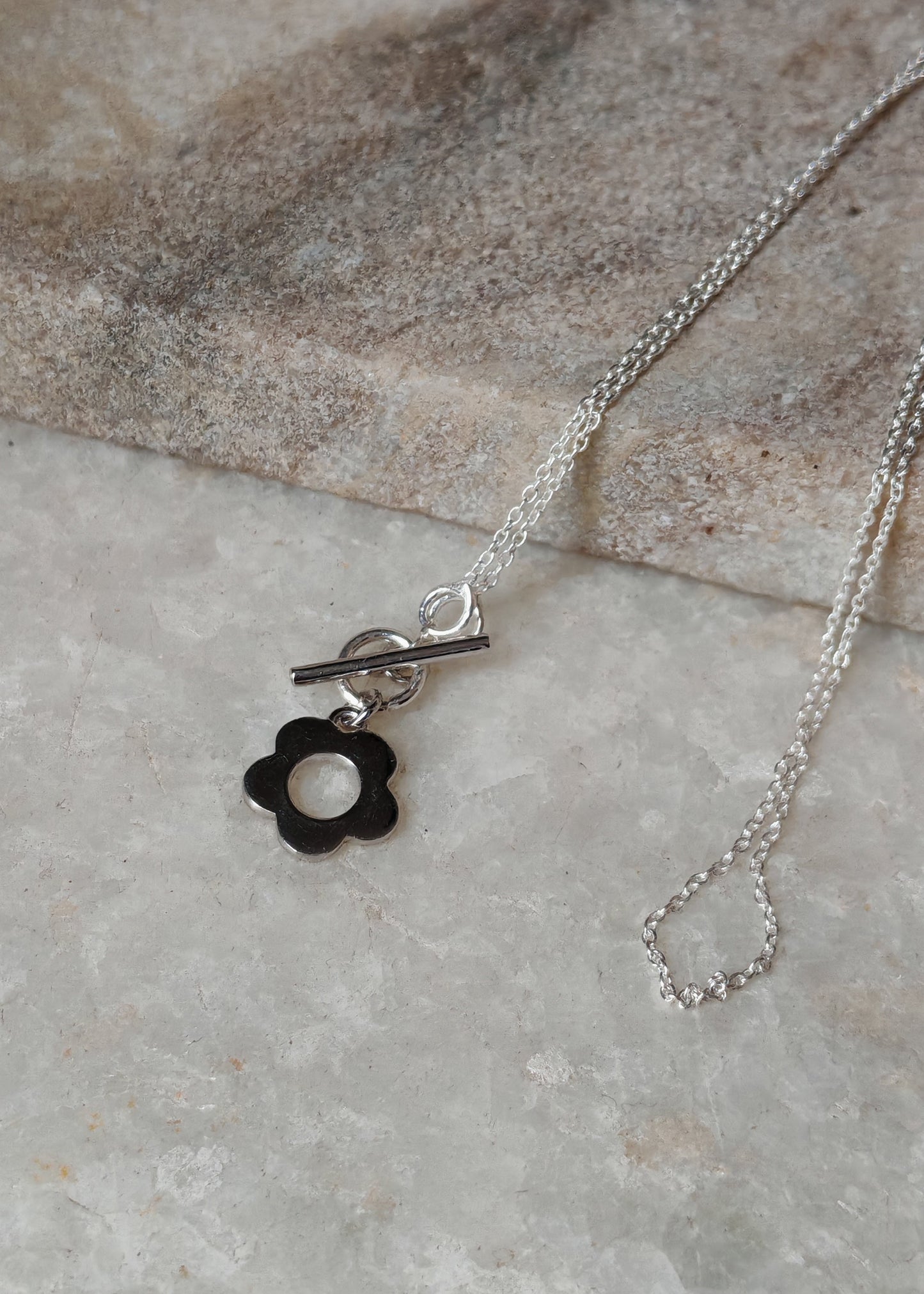 925 Sterling Silver Flower Lock Handcrafted Necklace