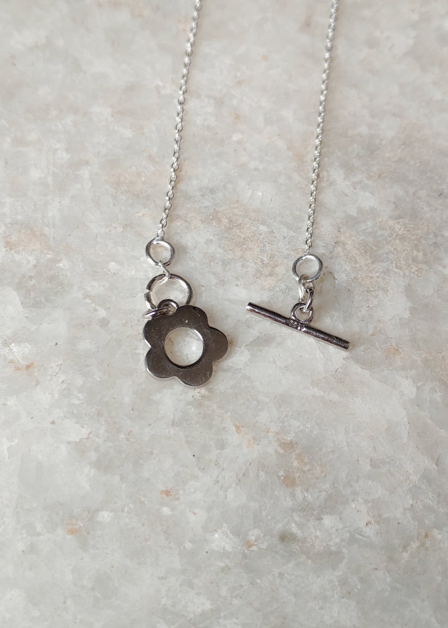 925 Sterling Silver Flower Lock Handcrafted Necklace
