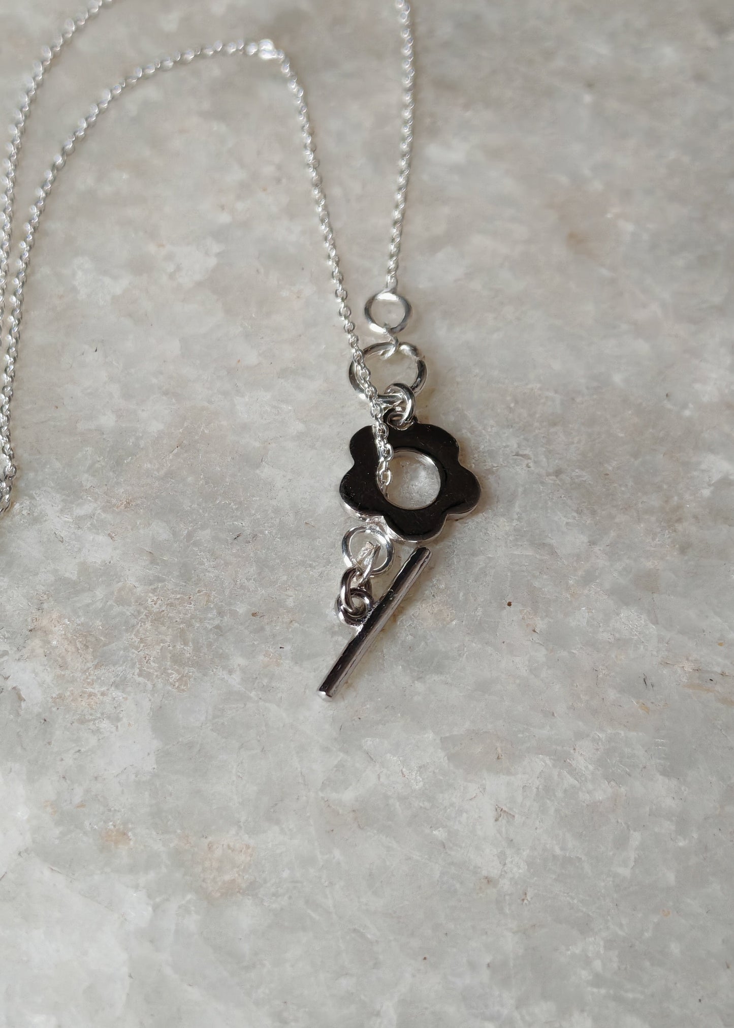 925 Sterling Silver Flower Lock Handcrafted Necklace
