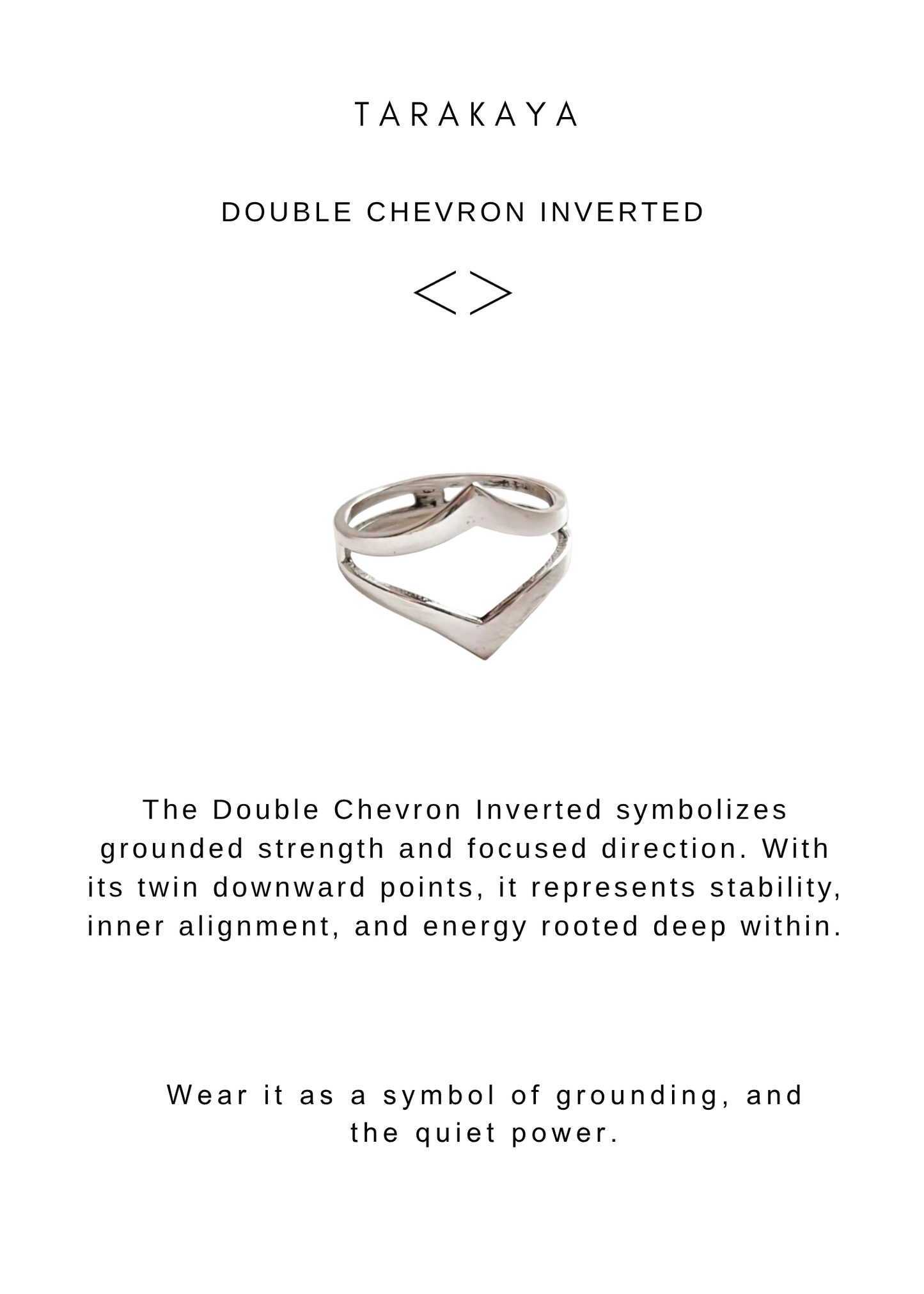 925 Sterling Silver Double Chevron Inverted Stackable Ring