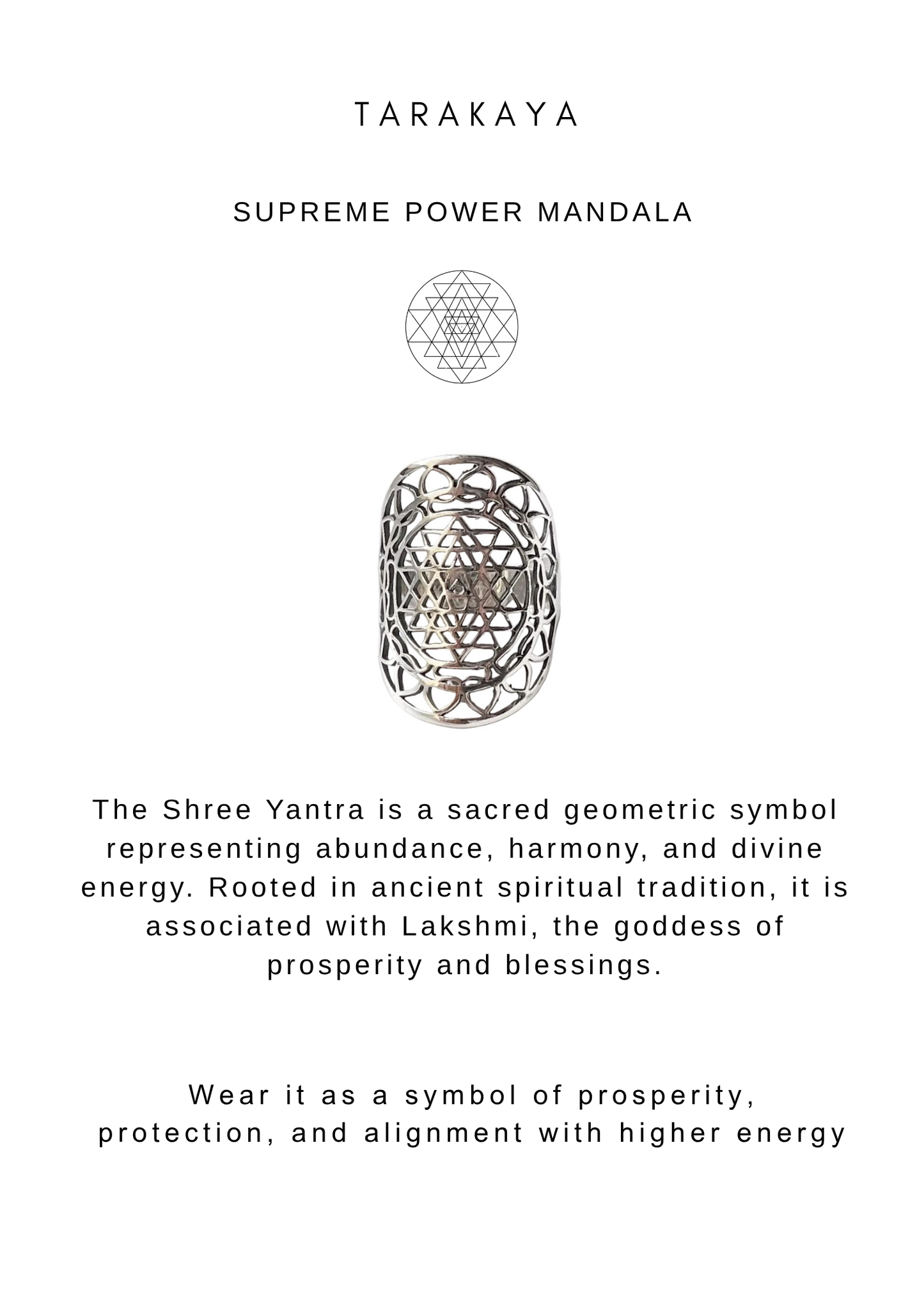 925 Sterling Silver Shree Yantra Boho Ring