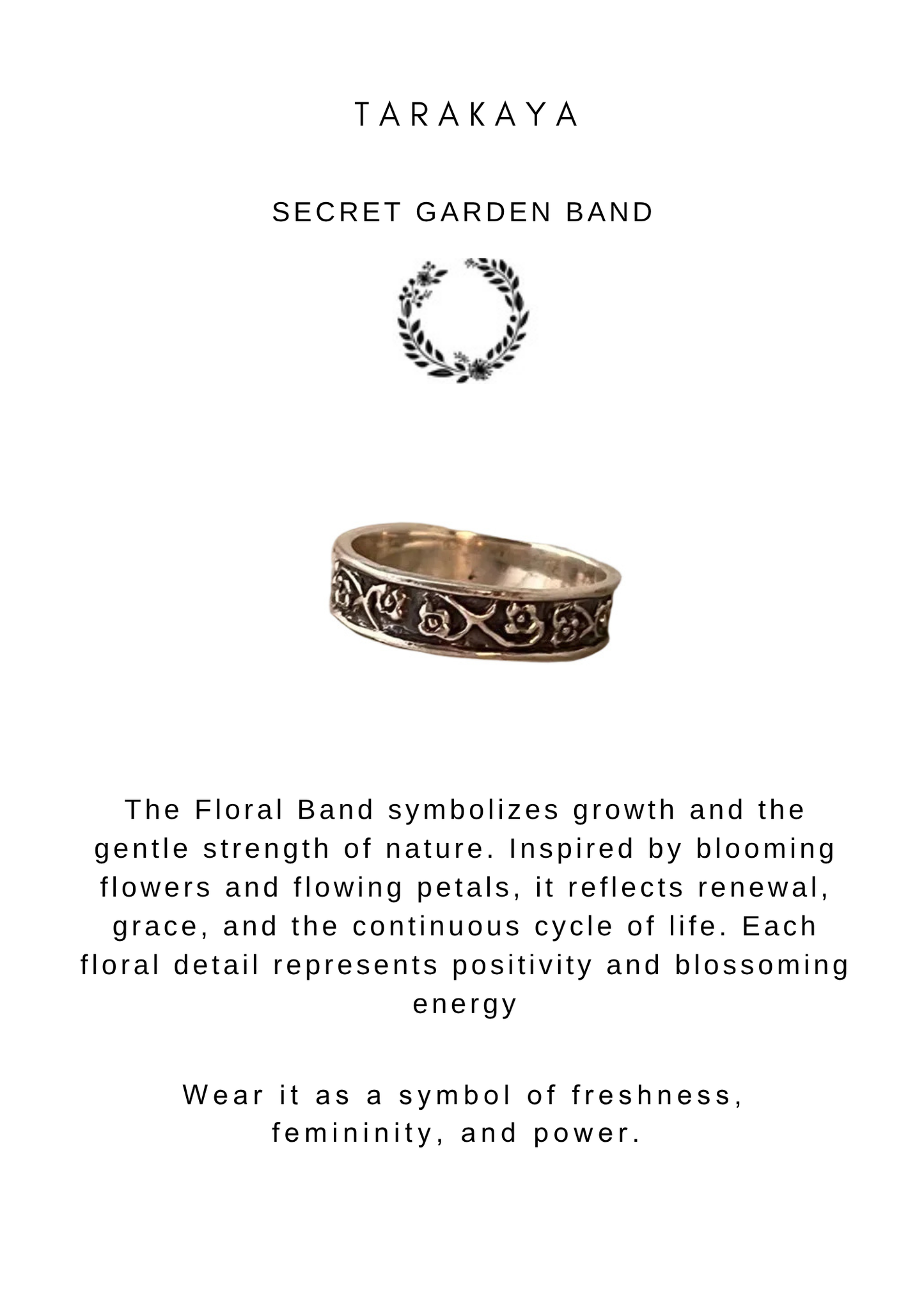 925 Sterling Silver Floral Engraved Band Ring