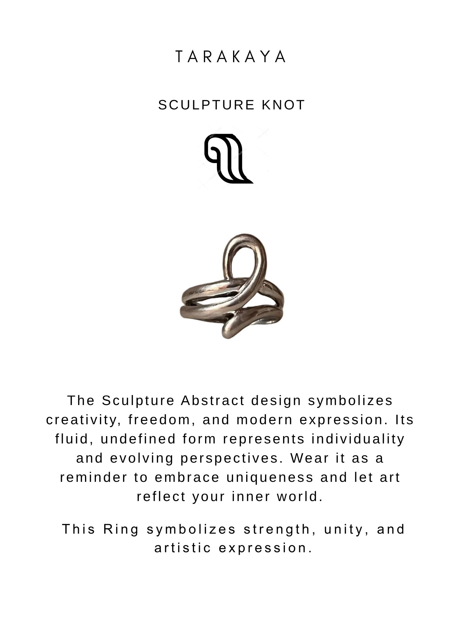 925 Sterling Silver Sculpture Knot Boho Ring