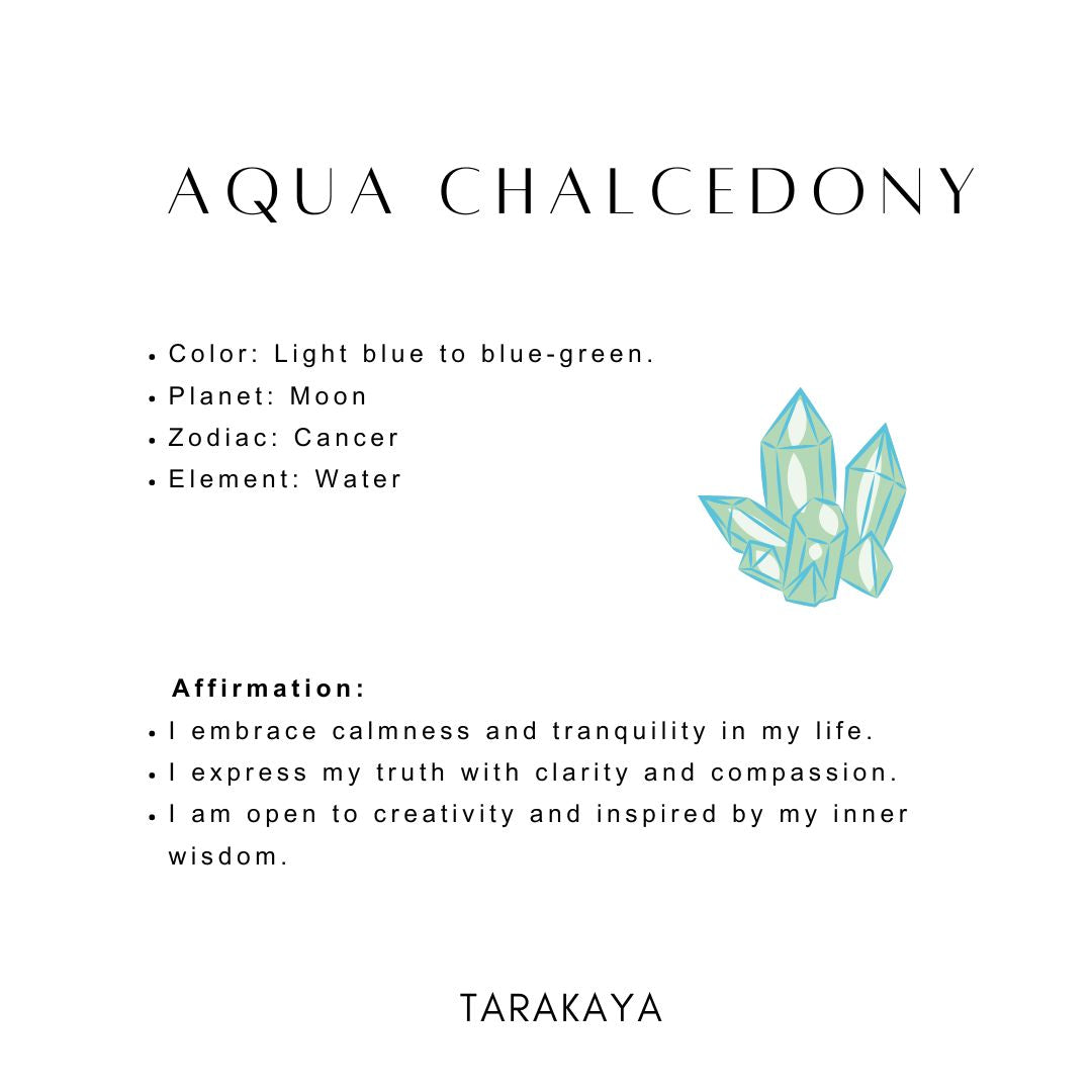 Aqua Chalcedony 925 Sterling Silver for energy balance