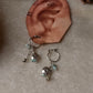 925 Sterling Silver Larimar , Turquoise , Dalmatian Jasper With Paper Clip Chain, Handcrafted Rustic Hoops Earrings