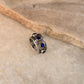 925 Sterling Silver Blue Kundan Antique Rawa Style Adjustable Handcrafted Ring
