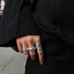 925 Sterling Silver Hammered Chunky Ring