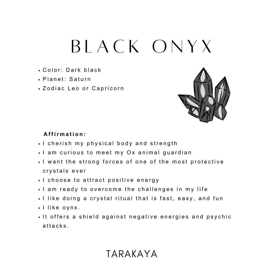 Black Onyx Crystal with Silver Accents