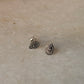 925 Sterling Silver Antique Plain Oxidised Boho Studs Earrings