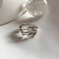 Sterling Silver Molten Leaf Ring for Organic, Modern Style