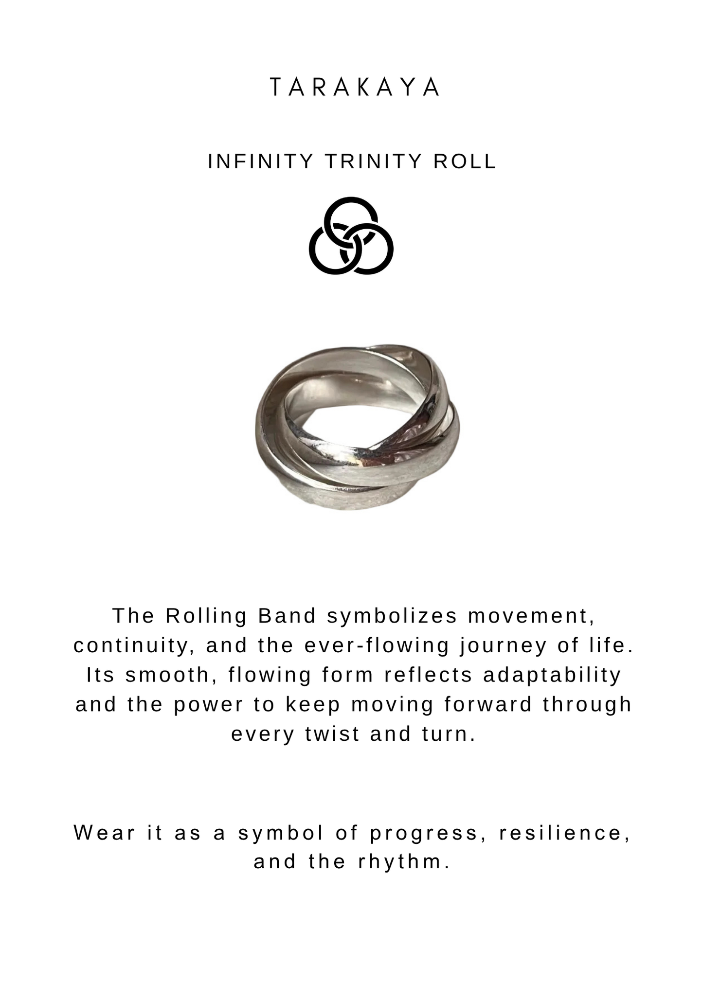 Chunky 3 Rolling Bands / Interlinked Bands 925 Sterling Silver Ring