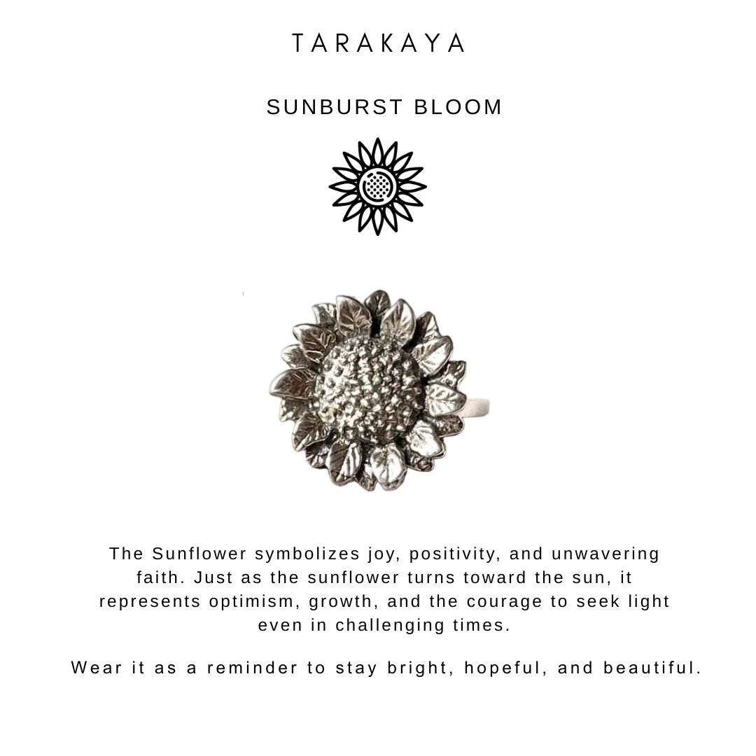 Big Sunflower Detailed 925 Sterling Silver Ring