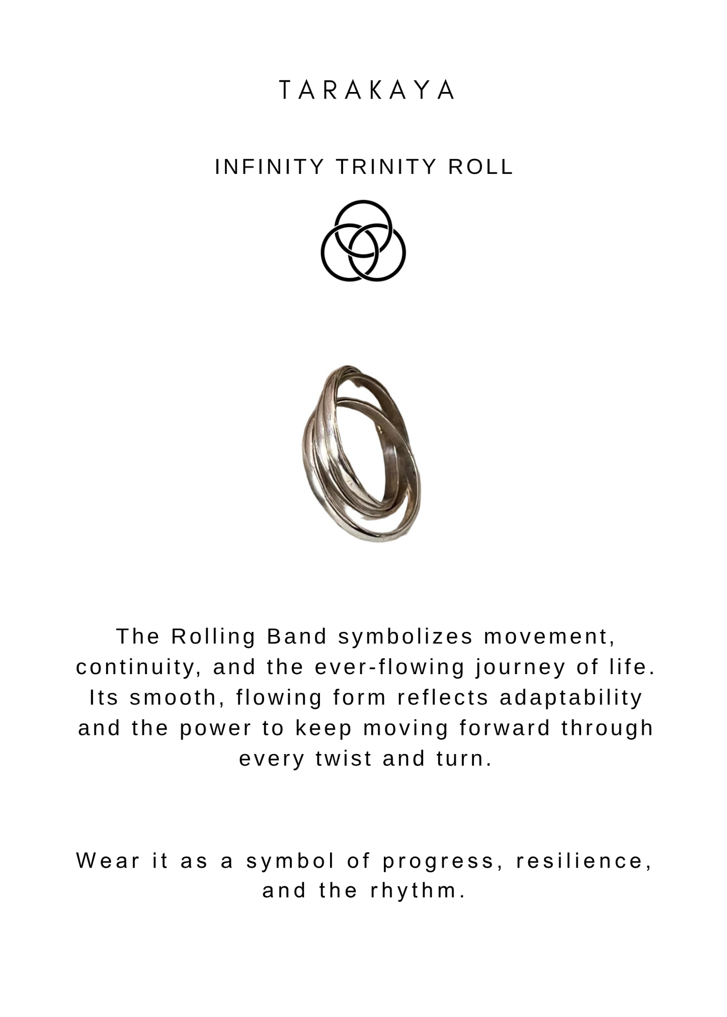 925 Sterling Silver Triple Rolling Band Stackable Daily Wear Ring