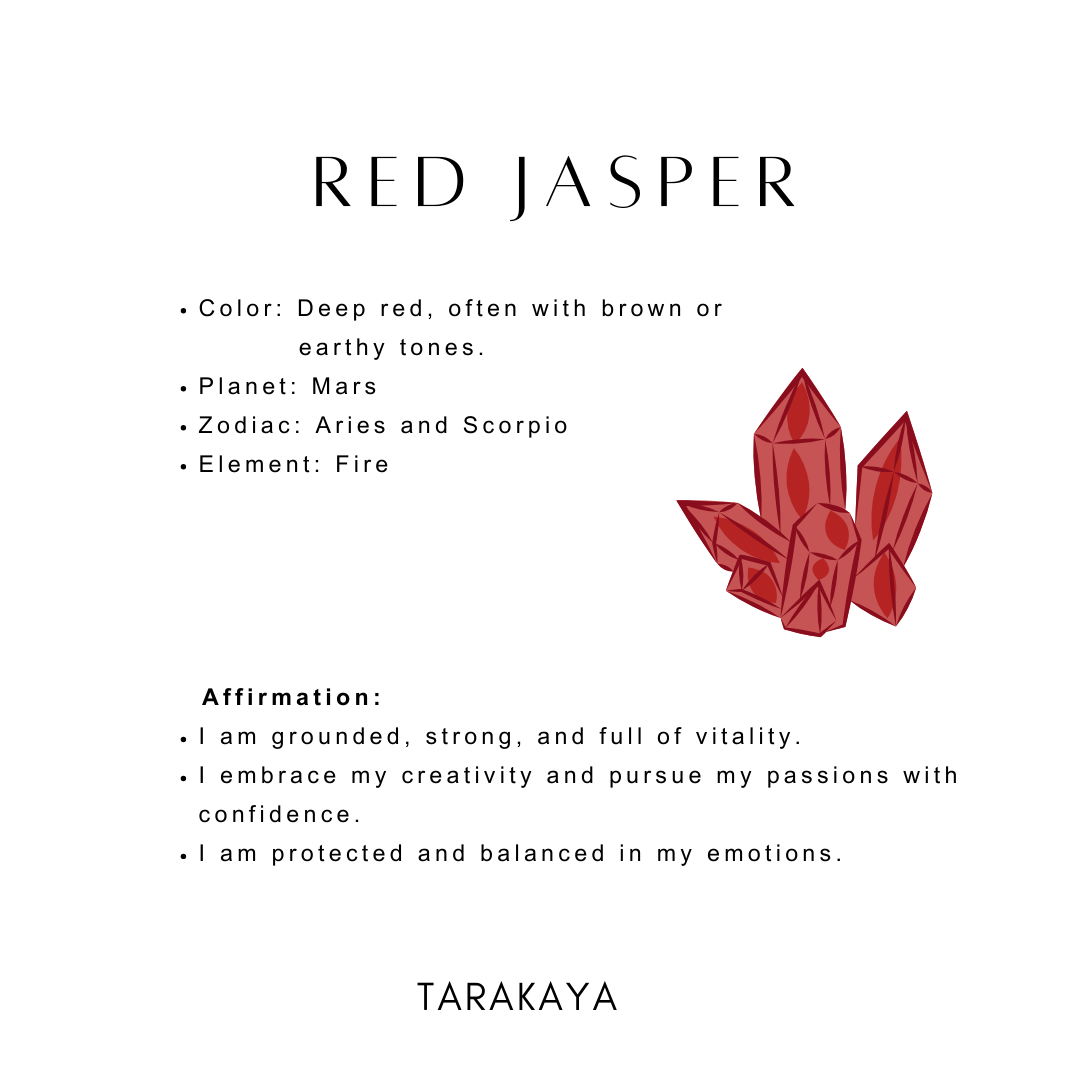 Red Jasper Crystal Band Ring