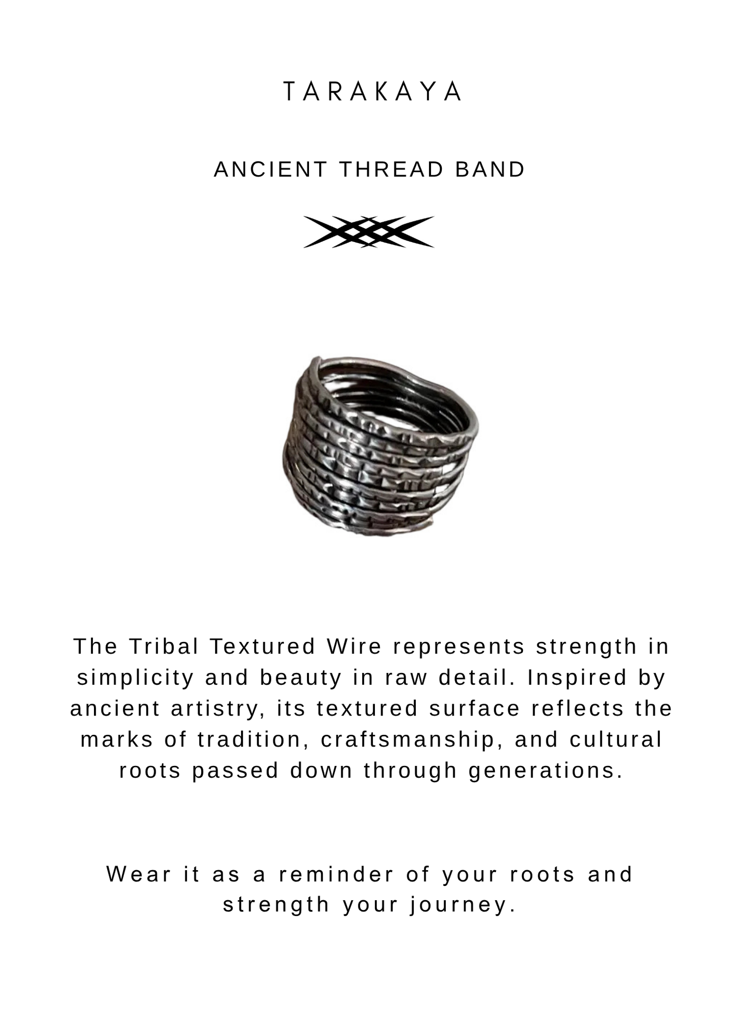 925 Sterling Silver Tribal Textured Wire Stack Band Ring