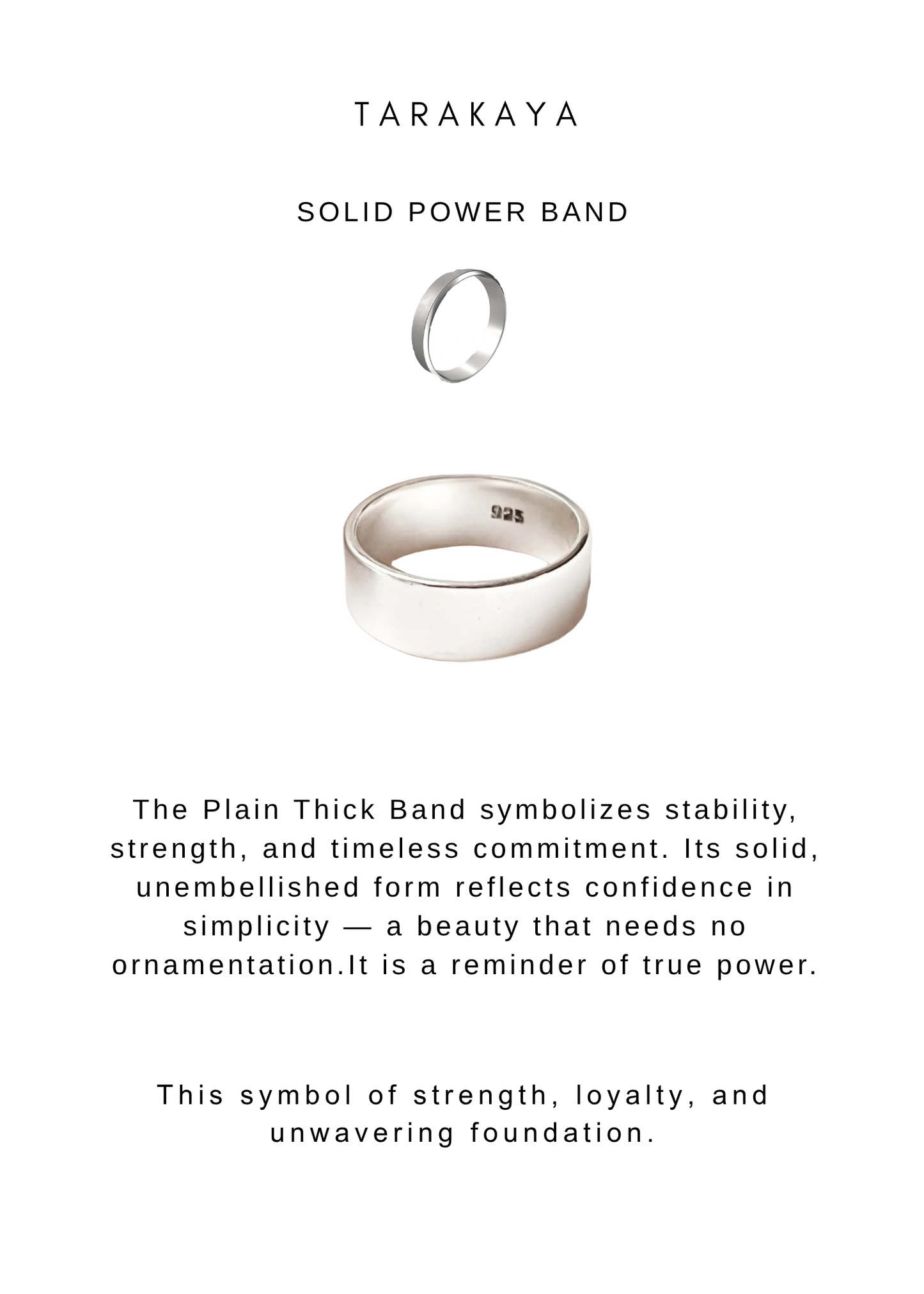 925 Sterling Silver Plain Thick Band Unisex Ring