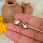 925 Sterling Silver Gold Plated Moissanite Polki Studs Earrings