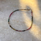 Multi Tourmaline 2mm Dark 925 Sterling Silver Anklet