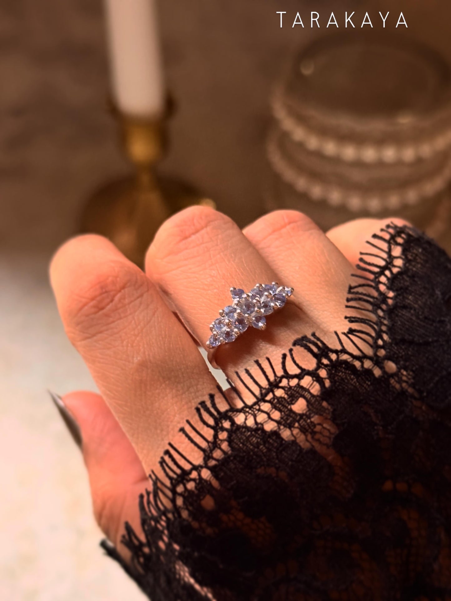 925 Sterling Silver Tanzanite Faceted Ring