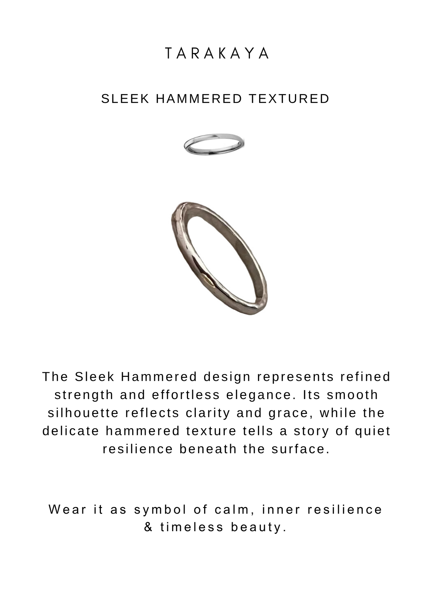 925 Sterling Silver Random Hammered Sleek Stack Band Ring