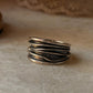 925 Sterling Silver Draped Textured Band Ring