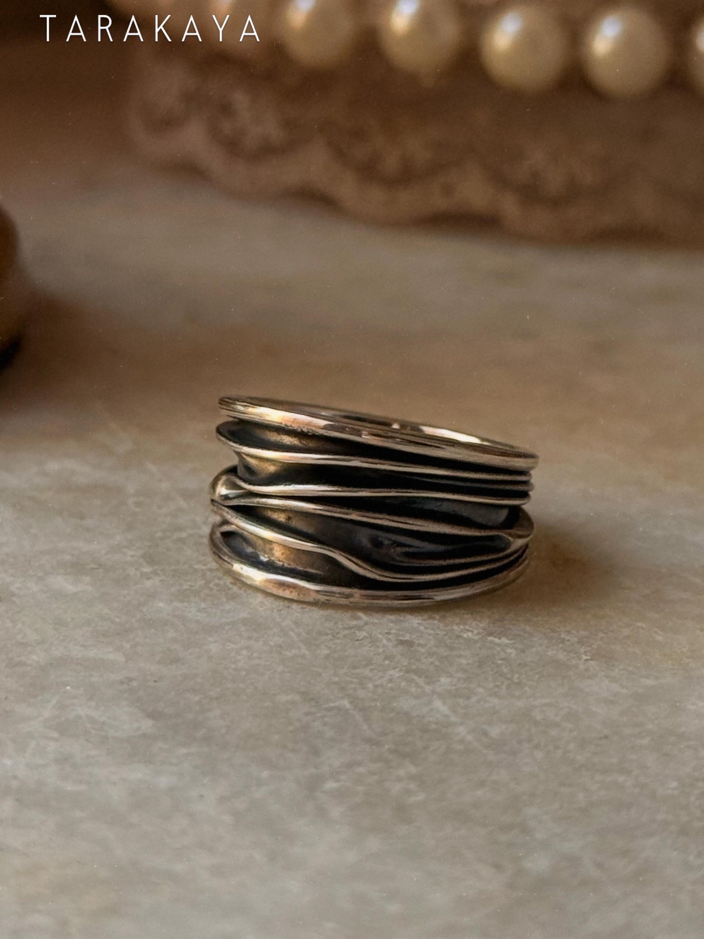 925 Sterling Silver Draped Textured Band Ring