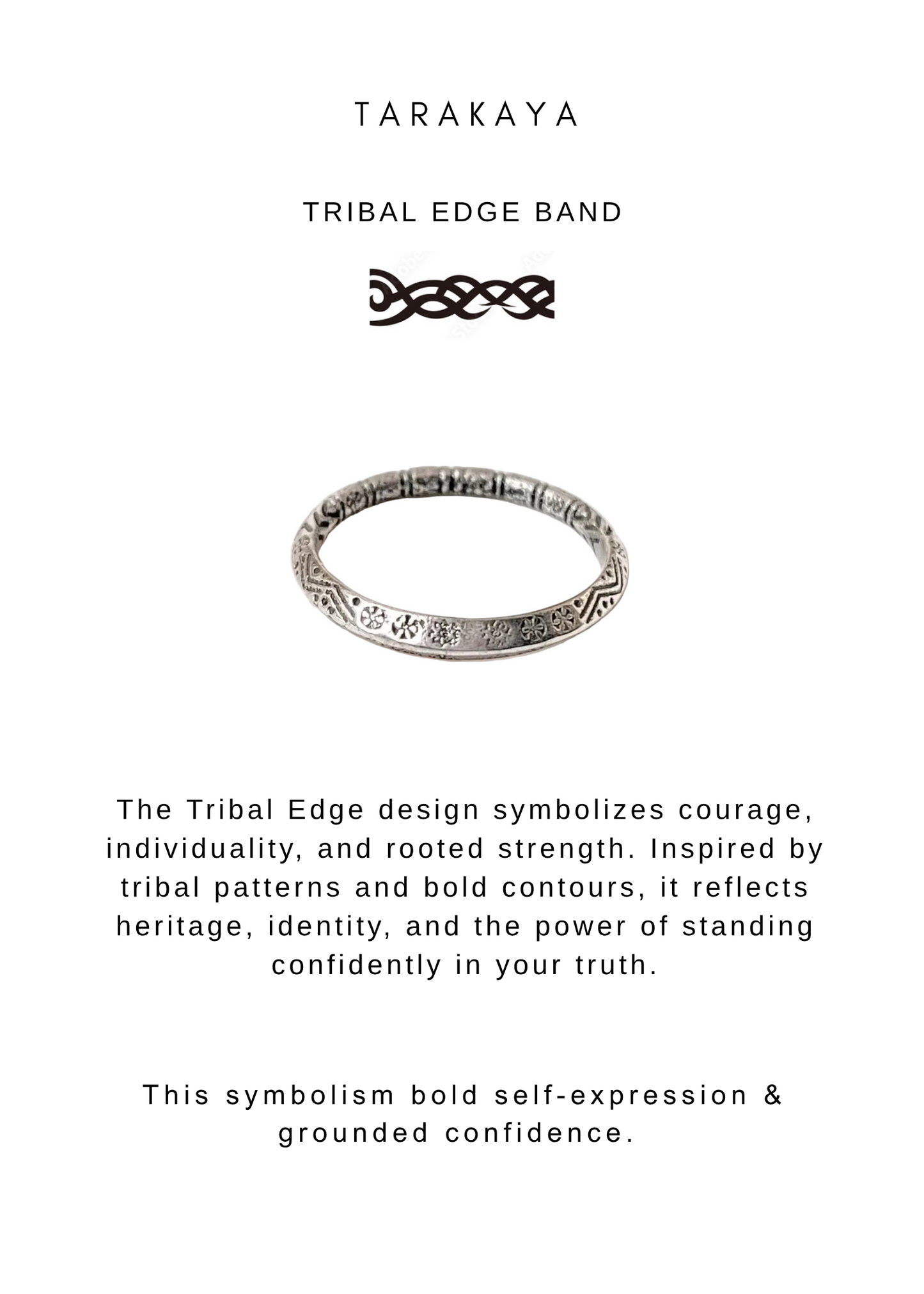 925 Sterling Silver Tribal Edge Stackable Band Ring