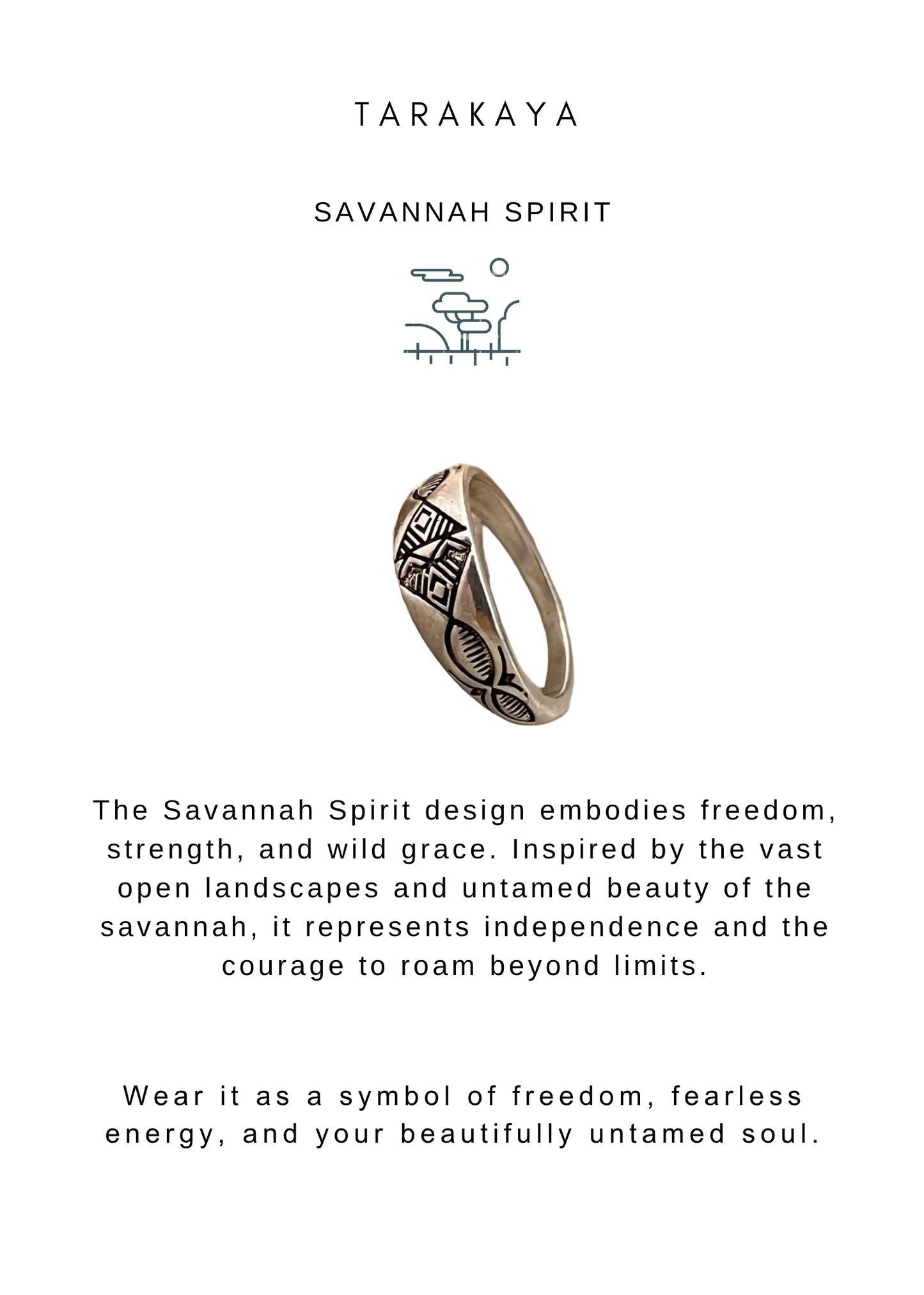 925 Sterling Silver Savannah Spirit Ring