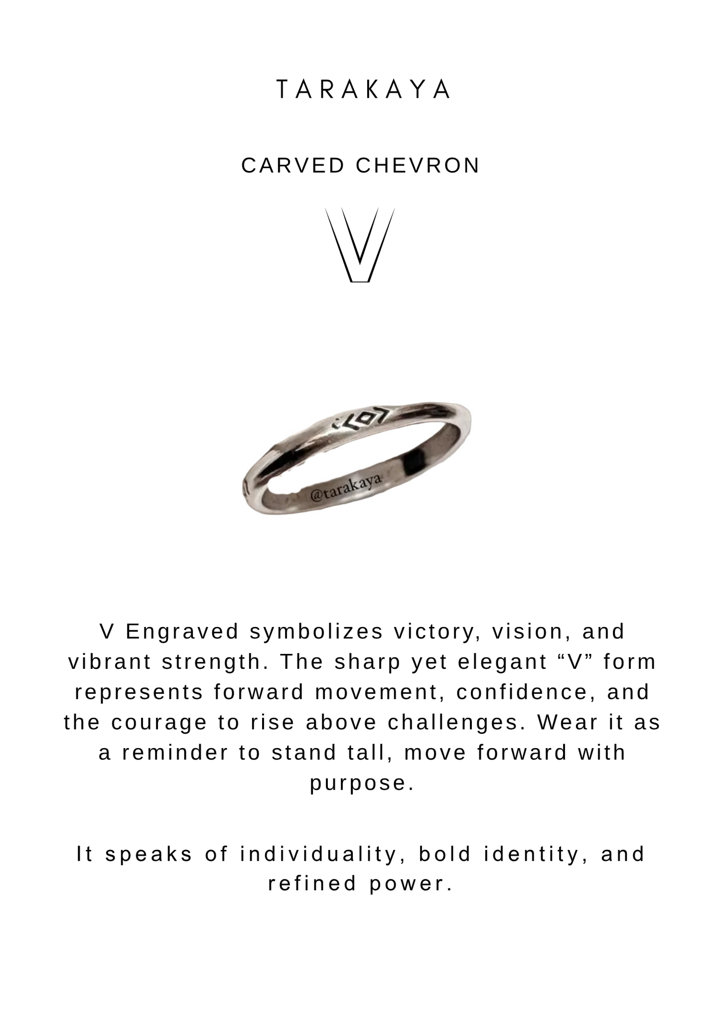 925 Sterling Silver Tribal Engraved V Stackable ii Ring