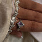 Amethyst Pear Cut Silver Ring with Unique Boho Style