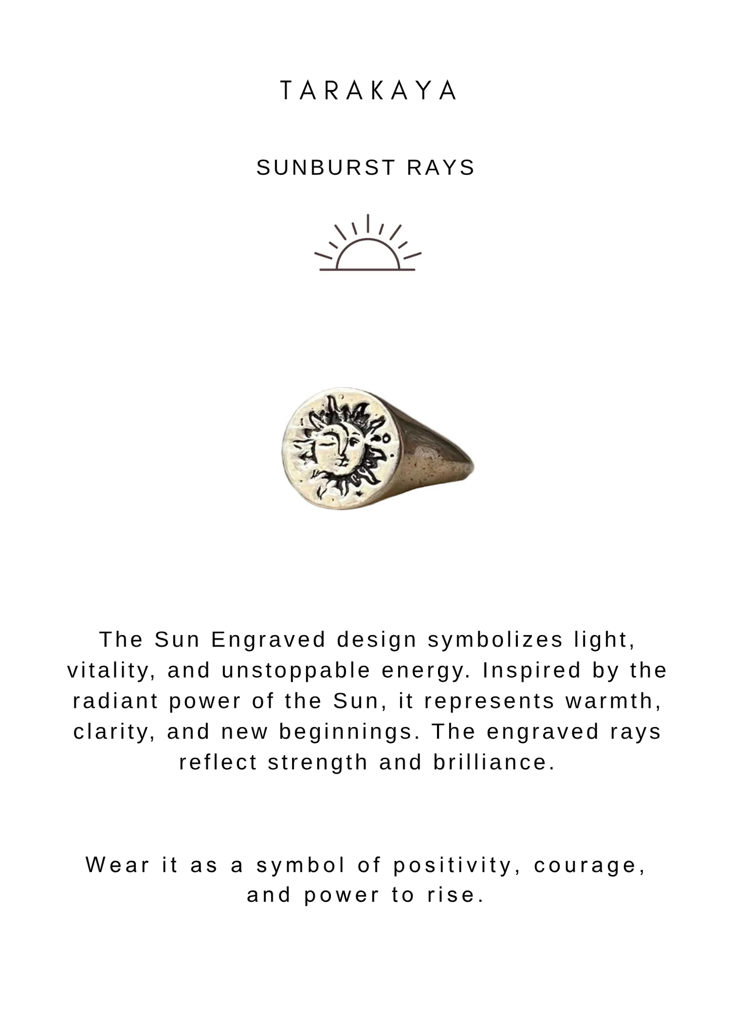 925 Sterling Silver Sun Moon Engraved Signet Ring