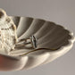 Timeless cowrie seashell silver ring with smooth, refined finish